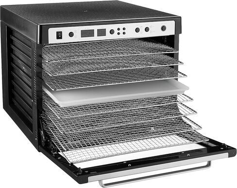 ماكينة تجفيف الطعام الكهربائية كومبو من ترايبيست سيدونا SD-P9150-B مع صواني رف تجفيف بلاستيكية خالية من مادة BPA، باللون الأسود in Kuwait