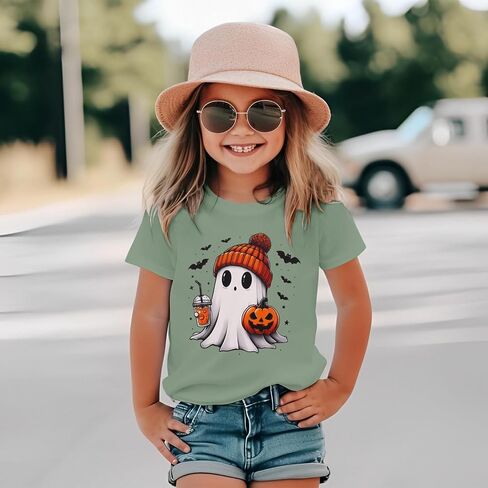 Halloween Shirts for Toddler Baby Girls Boys Pumpkin T-Shirts Ghost Tees Short Sleeve Tops Spooky Season Clothes in Saudi Arabia