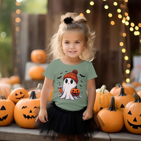 Halloween Shirts for Toddler Baby Girls Boys Pumpkin T-Shirts Ghost Tees Short Sleeve Tops Spooky Season Clothes in Saudi Arabia