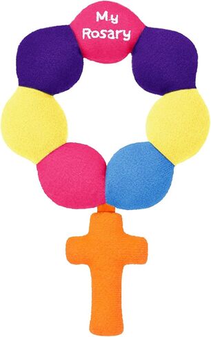 Baby Rosary Rattles Soft Baby Rattle Plush Baby Rattles for Newborn Infants, 6 x 4 Inches(Bright Pink) in Kuwait