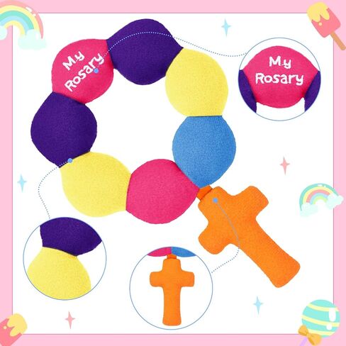 Baby Rosary Rattles Soft Baby Rattle Plush Baby Rattles for Newborn Infants, 6 x 4 Inches(Bright Pink) in Kuwait