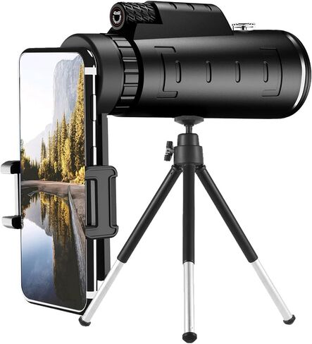 40x60 High Power Monocular Telescope,Portable Handheld Telescope,with Mobile Phone Holder& Tripod for Hiking Bird Watching Camping, Gifts for Men in Saudi Arabia