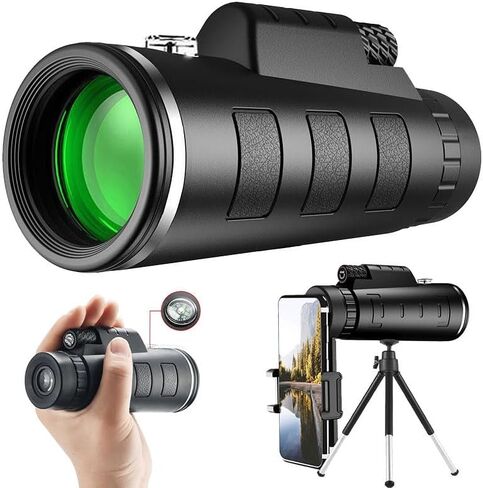 40x60 High Power Monocular Telescope,Portable Handheld Telescope,with Mobile Phone Holder& Tripod for Hiking Bird Watching Camping, Gifts for Men in Saudi Arabia