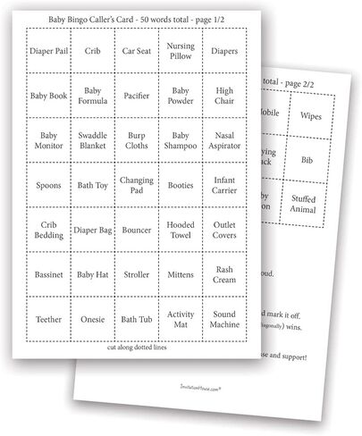 InvitationHouse 60 بطاقة بنغو لحفل استقبال الطفل مملوءة مسبقًا (الحد الأدنى) in Kuwait