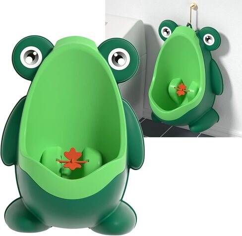 Agatige Kids Urinal for Boys, Potty Training Urinal Wall Mounted Standing Position Toddler Toilet Boy Potty Training Toilet Potty Trainer for Toddlers(Green) in Kuwait
