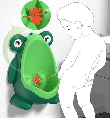 Agatige Kids Urinal for Boys, Potty Training Urinal Wall Mounted Standing Position Toddler Toilet Boy Potty Training Toilet Potty Trainer for Toddlers(Green) in Kuwait