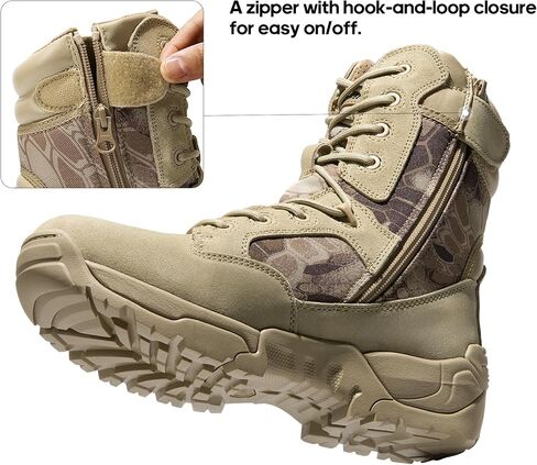 NORTIV 8 Men's Military Tactical Work Boots Hiking Motorcycle Combat Boots in Kuwait