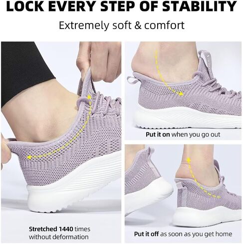 Lamincoa Slip On Womens Walking Shoes Hands Free Tennis Running Shoes Lightweight Memory Foam Gym Sneakers Jogging and Casual Sports Shoes for Women in Saudi Arabia