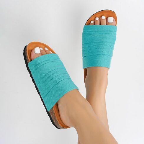 Cape Robbin Cali Da Flat Sandals Women, Comfortable Sandals, Slide Sandals Women Dressy, Slip on Sandals Women in Saudi Arabia