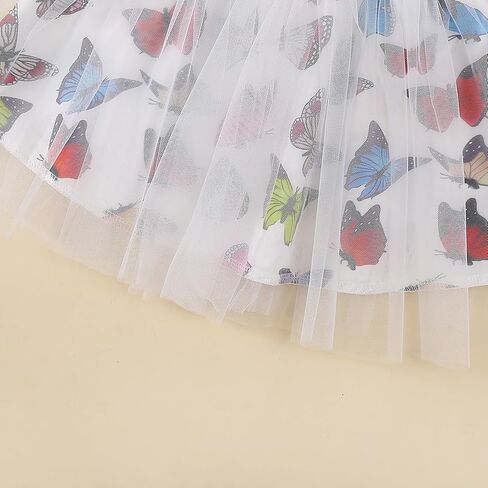 طفلة عيد ميلاد الزي الصيف رسالة التطريز تي شيرت فراشة تول توتو تنورة 2 قطعة مجموعات الملابس لطيف in Kuwait