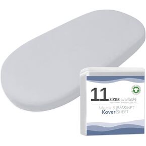 Bassinet Mattress Pad Cover 30" x 18" - Fits for Halo BassiNest Swivel, Glide, Flex, Luxe & Premiere Series Sleeper, Waterproof Quilted Bassinet Mattress Protector 2 Pack, Cotton Terry Surface