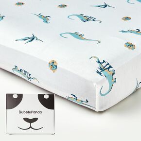 BubblePanda Rayon Made from Bamboo Crib Sheets for Baby Boys Girls Neutral Soft Stretchy Fitted Crib Mattress Sheet Standard 52" x 28" (Shark) in Kuwait