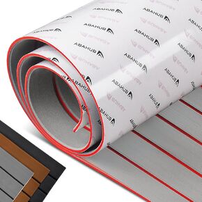 Abahub EVA Foam Boat Decking 48''x16.8'' Faux Teak Flooring for Boat Yacht Gray with Black Seam Lines