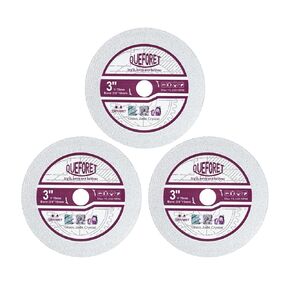 Diamond Glass Cutting Discs 4-1/2 Inch (115mm) - 3pcs Saw Blades for Glass Jade Crystal Wine Bottles, with a 7/8 to 5/8 Inch Washer for Angle Grinder