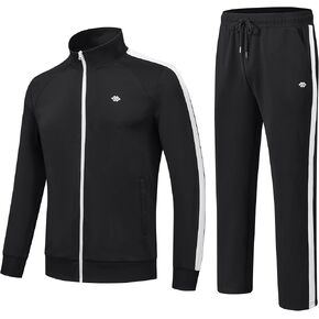 MoFiz Mens Tracksuit Jogging Sports Sweatsuit Comfortable Outfits Casual Athletic Pants Full zip Jacket 2 Piece