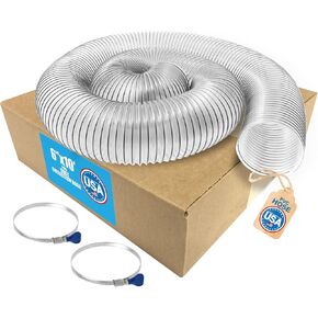 6 بوصات × 10 بوصات (قطر 6 بوصات وطول 10 أقدام) خرطوم جمع الغبار والحطام والأدخنة شديد التحمل من PVC - مصنوع في الولايات المتحدة الأمريكية! (خرطوم PVC مقاس 6 بوصات مع مشابك) in Kuwait