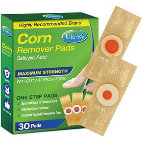 Corn Remover Pads for Feet Toes: 30 Pack 40% Salicylic Acid Extra Strength Treatment - Fast Effective Medicated Bandages for Kids Adults Seniors Teens Athletes Runners Hikers Workers Men Women