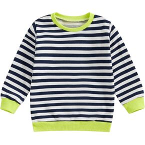 Lefyira Toddler Striped Sweatshirt Oversized Long Sleeve Rainbow Shirt Crewneck Pullover Tops Baby Girl Boy Fall Clothes