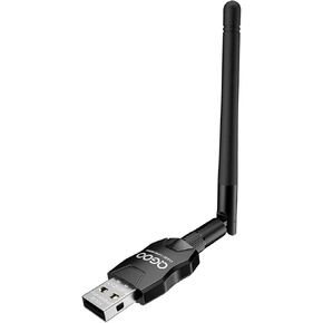محول بلوتوث طويل المدى من الفئة 1، محول بلوتوث USB QGOO للكمبيوتر الشخصي 5.3+EDR، جهاز استقبال بلوتوث لاسلكي دونجل للسماعات ولوحة المفاتيح وسماعات الرأس، يدعم Win10/8.1/8/7 (أكوامارين)