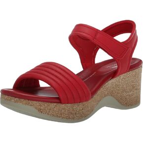 Clarks Women's Chelseah Gem Wedge Sandal, Red Leather, 9