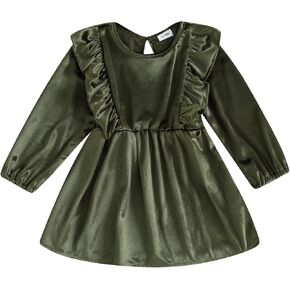 Toddler Baby Girl Christmas Dress Velvet Ruffle Long Sleeve Dress Princess Birthday Party Wedding Dresses Fall Clothes