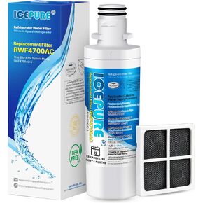 ICEPURE ADQ747935 Replacement for LG LT1000P, MDJ64844601, Kenmore Elite 9980, ADQ74793501 LT1000PC ADQ74793502, LMXS28626S, LMXC23796S, LFXS26973D Refrigerator Water and LT120F Air Filter, 3PACK