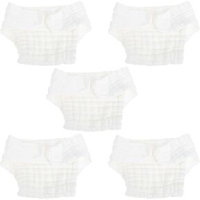 Healifty Newborn Diapers 5pcs Diaper Baby Cloth Newborn Pure Cotton Mustard White Washable Baby Diapers