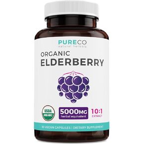 Organic Elderberry Gummies for Adults - Vegan Sambucus Elderberry Immune Support Gummies with Black Elderberry Vitamin C and Zinc for Daily & Seasonal Immunity (USDA Organic Non-GMO Vegan) - 1 Month