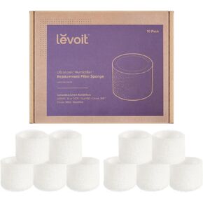 LEVOIT 10-Pack Humidifier Replacement Filters, Capture Fine Particles in Water Tank to Improve Humidification Efficiency, Compatible with Dual150, Dual200S, Classic300(S), LV600S, OasisMist, White