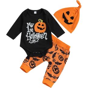 My First Halloween Baby Boy Outfit Newborn Boy Clothes Long Sleeve Romper Pants Baby Pumpkin Clothes Fall