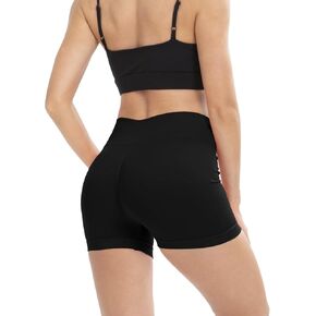 Women High Waist Yoga Booty Shorts V Back Workout Spandex Seamless Dance Hot Pants Butt Lifting Shorts Rave Outfits
