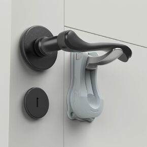 Baby Proof Door Handle Lever Lock Child Proofing Safety Lock for Door Handles Door Lever Lock One Hand Operation Simple Install No Drilling Child Safety Door Handle Lock (Grey, 1 Pack)