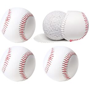 Bucket of Baseballs - Standard Size Adult Baseballs - 9 inch Unmarked & Faux Leather Covered Training Ball Practice Baseball for League Play, Pitching, Hitting, Batting, Fielding, Autograph