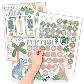 Dinosaur Potty Training Chart For Toddlers Boys - Potty Chart For Boys With Stickers, Sticker Chart For Kids Potty Training Chart For Toddlers Boys, Potty Sticker Chart For Toddlers Boy, Potty Rewards