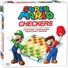 Super Mario Checkers Collector's Edition | Featuring Mario & Luigi | Collectible Checkers | Perfect for Mario Fans