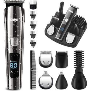 DSP Facial Hair Trimmer for Men Electric Clippers and Grooming Sets for Pubic Hair Beard Nose Trimmer Kits USB Rechargeable IPX7 Waterproof