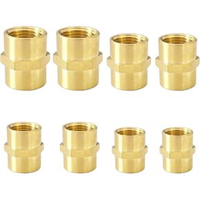 48PCS 1/4" NPT Brass Pipe Fittings Assortment Kit, 90 Degree Elbow, 45 Degree Elbow, Coupling, Nipple，Ball Valve, Plug, Tee, 4 Way, Reducer Adapter (48pcs Assortment Kit)