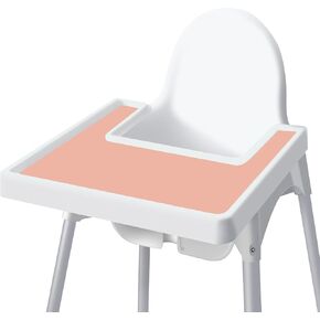 High Chair Placemat for IKEA High Chair Accessories, Silicone Placemats, Stain Resistant Non-Slip High Chair Tray Foods Placemat for Girls and Boys, Babies, Toddlers (2Pcs Taro/Lemon)