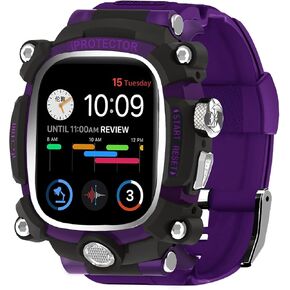 Watch Case for Apple Watch Ultra 1/2 49mm, Cool Men Sport Bands Rugged Case Silicon Strap for Watch Full Protective Cover, Novetly Designed for Apple Watch Case with Band Case Gifts for Men