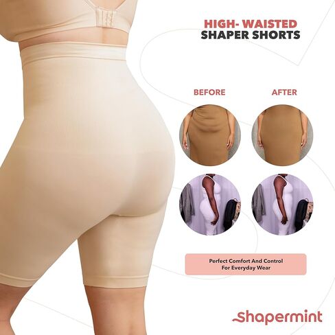 Shapermint High Waisted Body Shaper Shorts Shapewear for Women Tummy Control Thigh Slimming Technology in Saudi Arabia