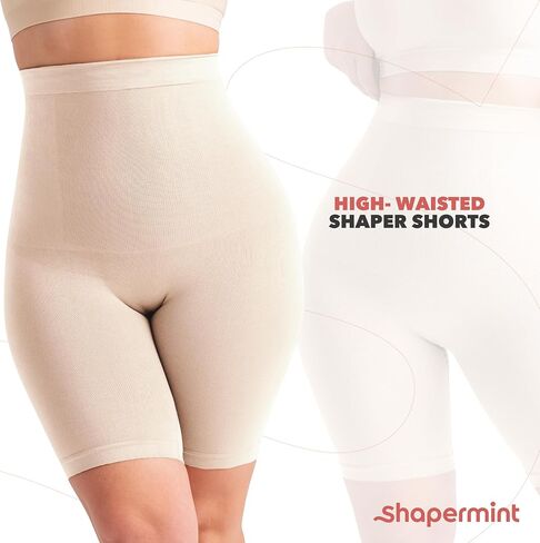 Shapermint High Waisted Body Shaper Shorts Shapewear for Women Tummy Control Thigh Slimming Technology in Saudi Arabia
