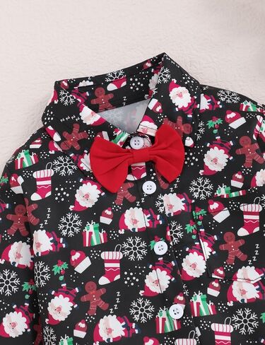 Toddler Baby Boy Christmas Outfits Santa Claus Shirt +Pants 2pcs Gentleman Set in Saudi Arabia