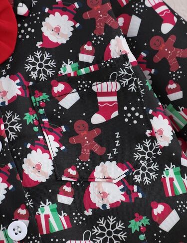 Toddler Baby Boy Christmas Outfits Santa Claus Shirt +Pants 2pcs Gentleman Set in Saudi Arabia
