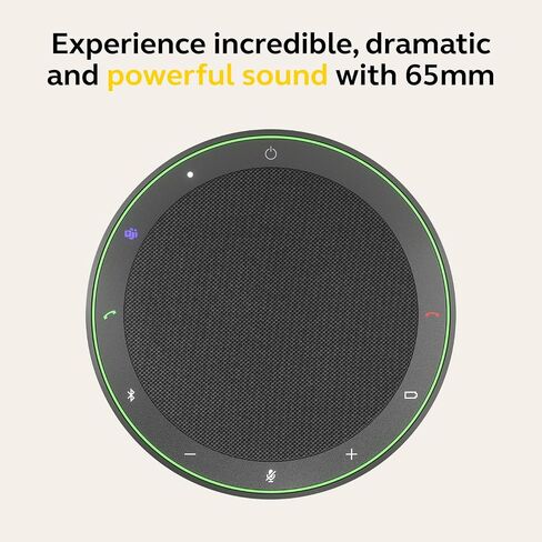 Jabra Speak2 75 Wireless Bluetooth Speakerphone - Portable Speaker with 4 Noise-Cancelling Mics, 65mm Full-Range Speakers & USB-A Bluetooth Adapter - Certified Microsoft Teams Speaker - Dark Grey in Saudi Arabia