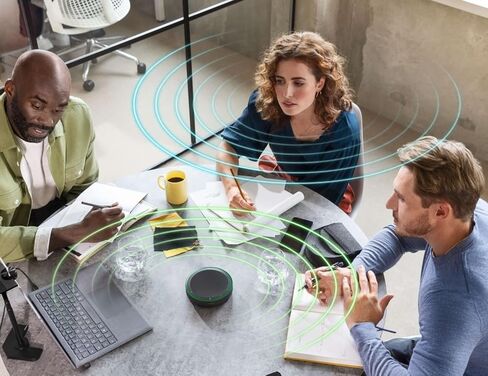 مكبر صوت بلوتوث لاسلكي Jabra Speak2 75 - مكبر صوت محمول مع 4 ميكروفونات لإلغاء الضوضاء، ومكبرات صوت كاملة المدى 65 مم ومحول بلوتوث USB-A - مكبر صوت معتمد من Microsoft Teams - رمادي داكن in Kuwait