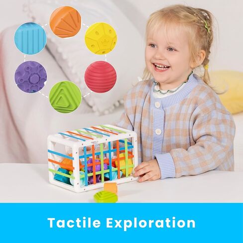 PlenPLAY 7-in-1 Activity Cube for Toddlers 1-3 - Educational Toy with Shape Sorter, Abacus, Xylophone, Peekaboo, Slides, and Gears - Sensory Toys for Toddlers 1-3 in Saudi Arabia