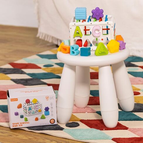PlenPLAY 7-in-1 Activity Cube for Toddlers 1-3 - Educational Toy with Shape Sorter, Abacus, Xylophone, Peekaboo, Slides, and Gears - Sensory Toys for Toddlers 1-3 in Saudi Arabia