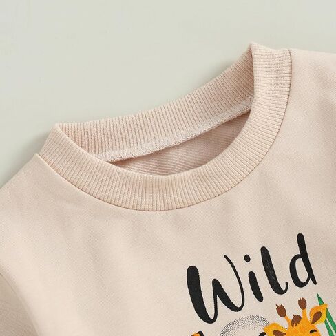Toddler Baby Boys 1st 2nd Birthday Outfit Wild One/Two Wild Safari Jungle Zoo Animal Sweatshirt and Pants Set in Saudi Arabia