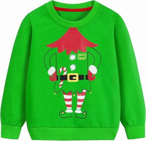 طفل بنين عيد الميلاد البلوز الاطفال عيد الميلاد الرنة سانتا عطلة سترة طويلة الأكمام Crewneck البلوز 2-7T in Saudi Arabia