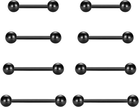 vcmart Nipple Rings Tongue Rings Stainless Steel 14G Straight Barbells Piercing Jewelry 12mm,14mm,16mm,18mm in Kuwait